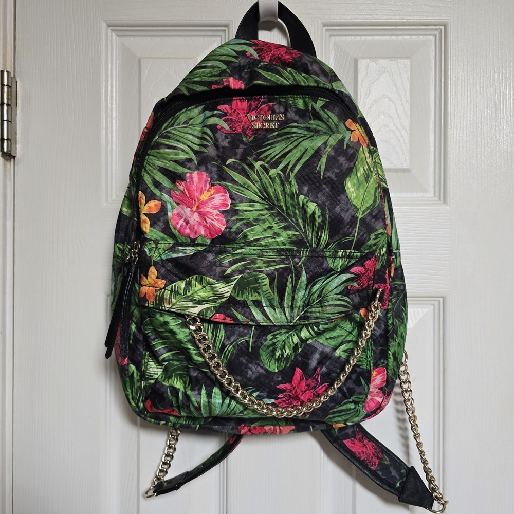 Victoria's Secret Tropical Floral Green City‎ Backpack